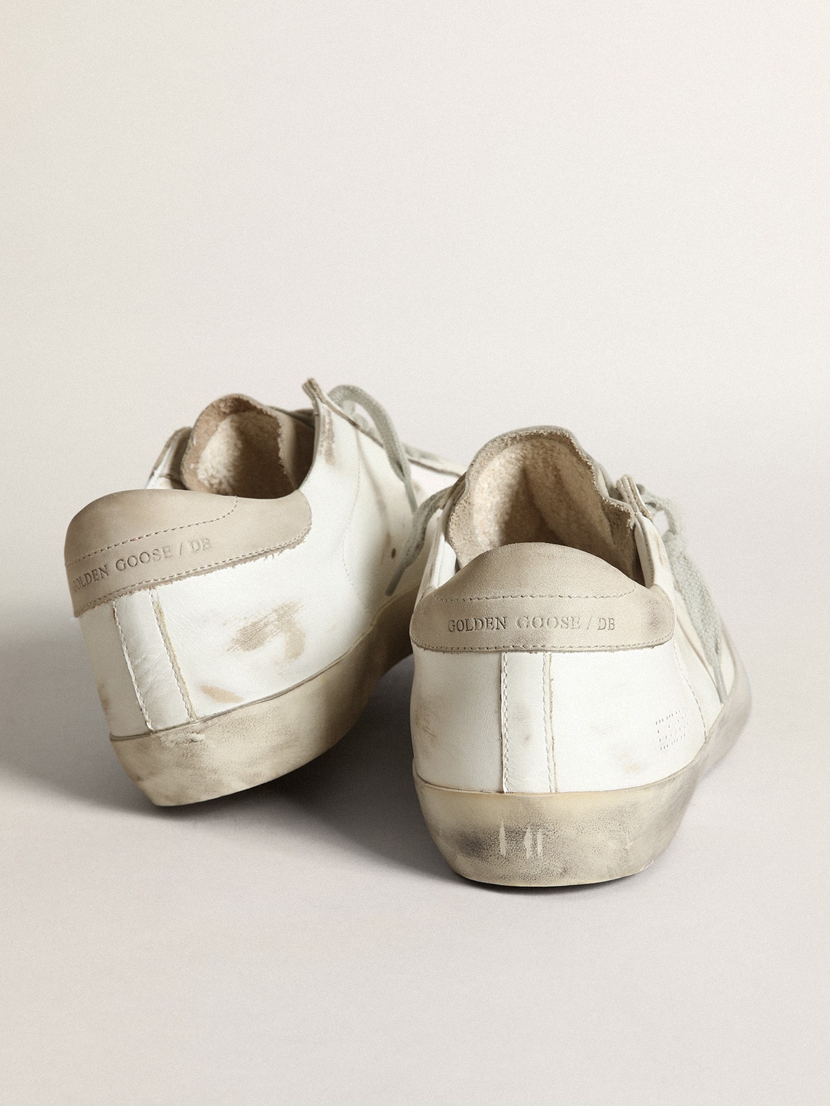 Golden Goose - Men's Super-star With Perforated Star And Ice-gray Heel Tab, Man