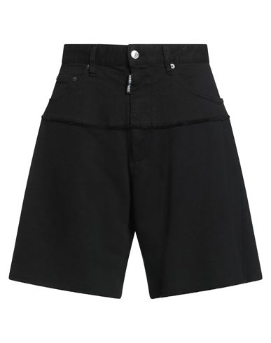 Man Shorts & Bermuda Shorts Black Size L Cotton, Elastane