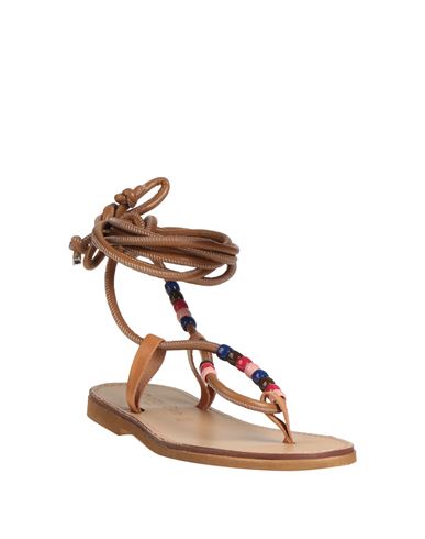 Woman Thong sandal Brown Size 6 Leather