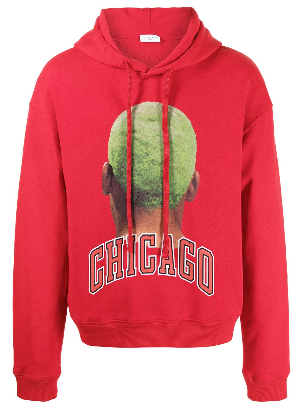 Graphic print drawstring hoodie - Red