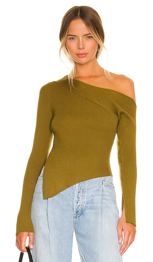 Camila Coelho STRICK SHAUNA in Olive. Größe S. Also in