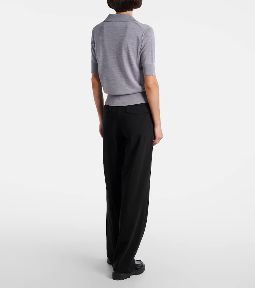 Wool and silk polo shirt