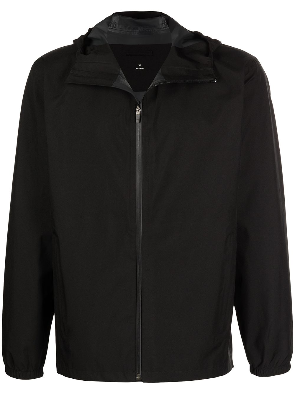 Logo print zip-front jacket - Black