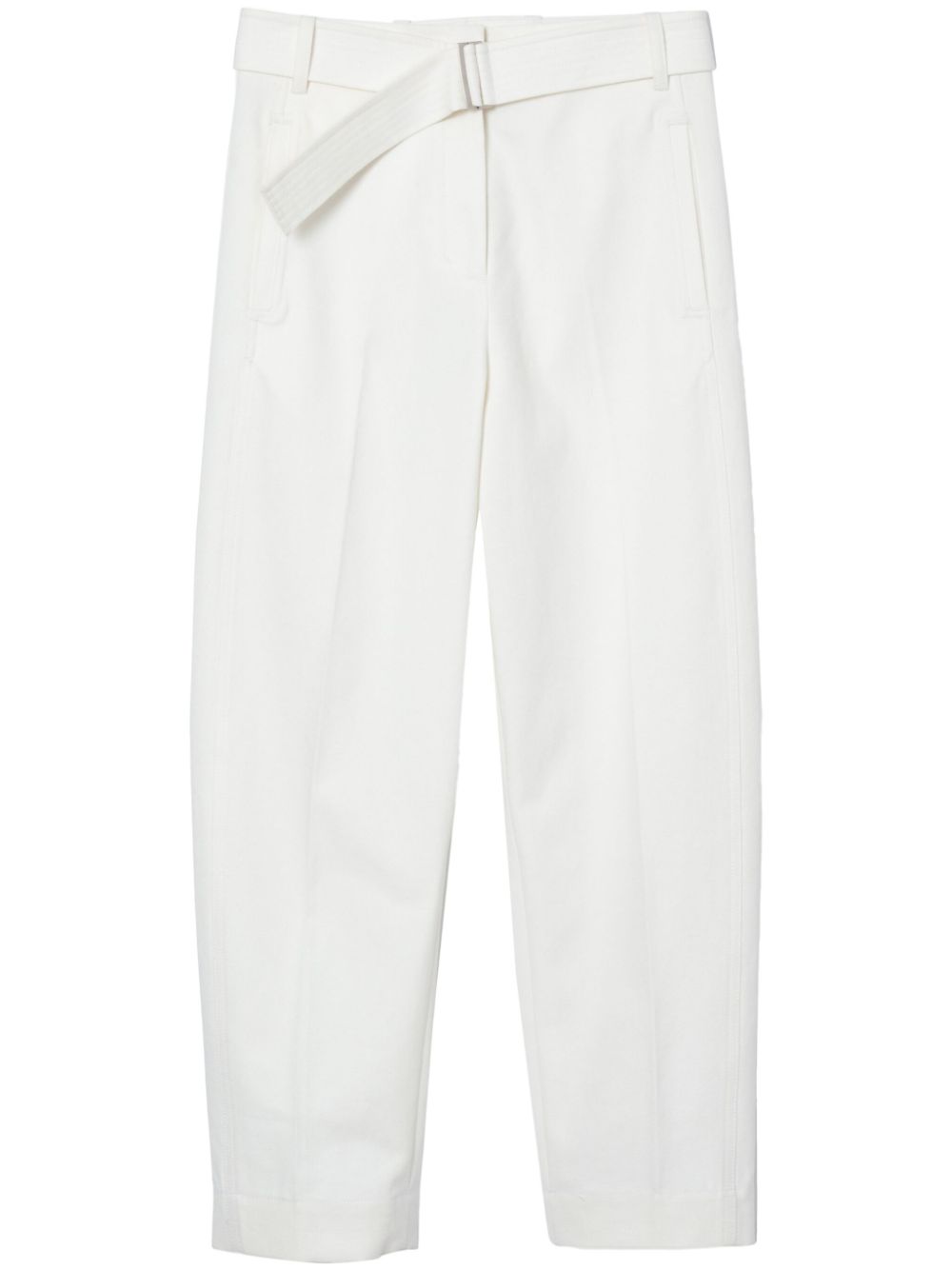 Belted tapered trousers - White