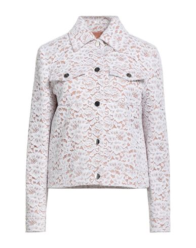 Woman Jacket White Size L Cotton, Nylon
