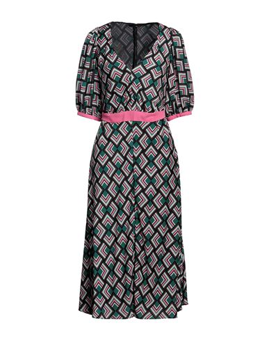 Woman Midi dress Dark green Size XS Polyester