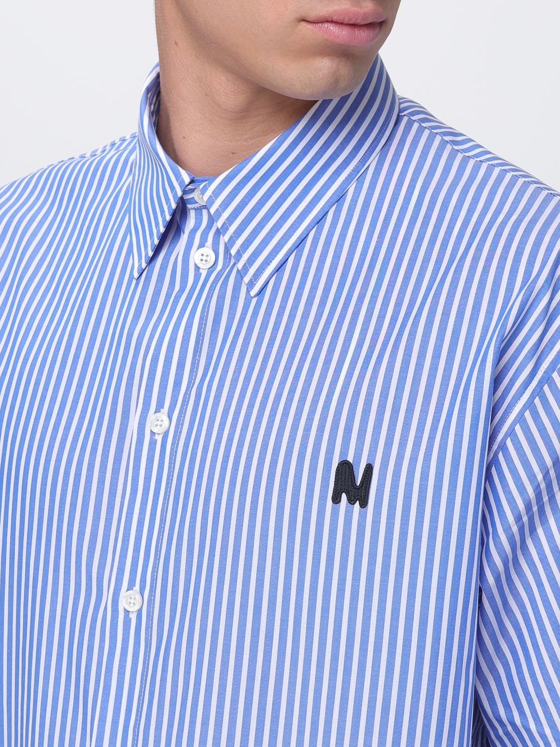 Shirt Men color Gnawed Blue