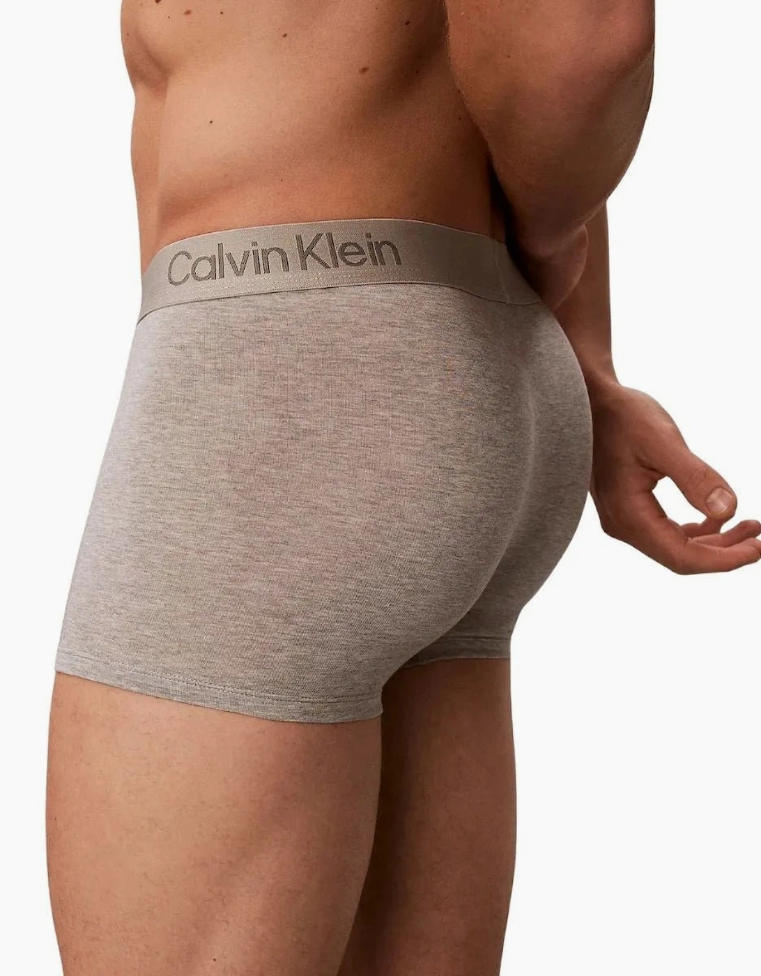 Calvin Klein Men's 3-Pack Ultra Soft Modal Boxer Trunks, Black/Grey/Khaki
