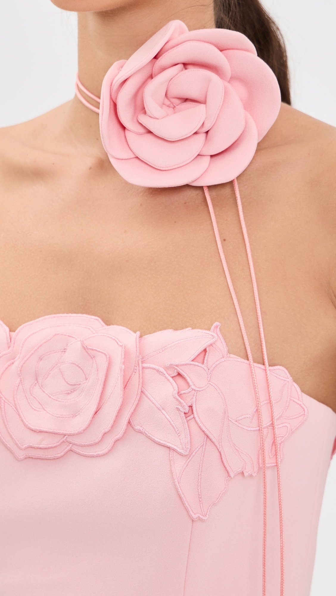Roselle Applique Bustier Mini Dress Blush Pink