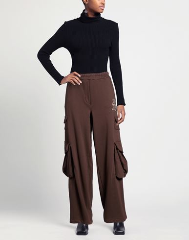 Woman Pants Chocolate brown Size M Cotton