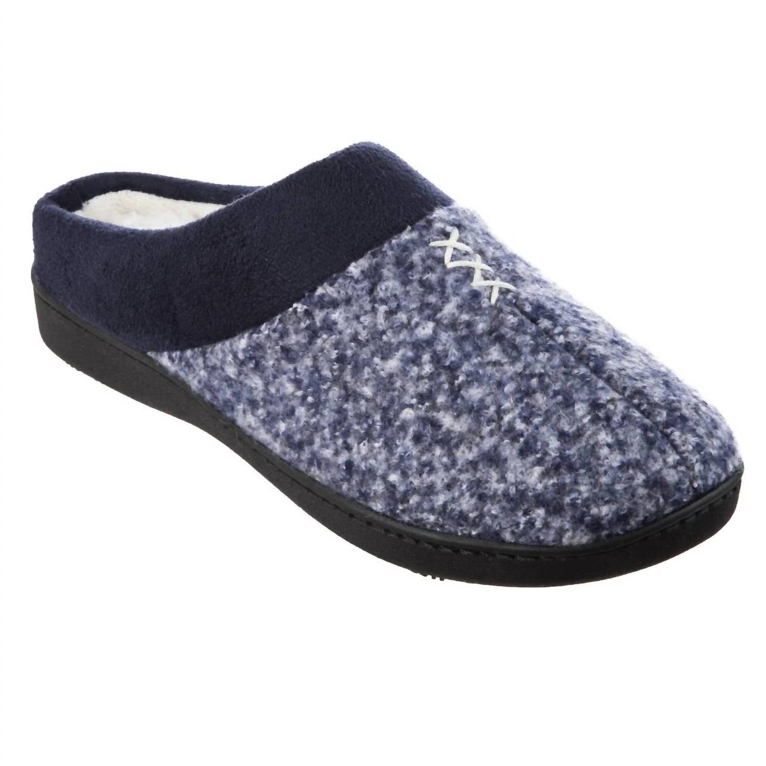 Women'S Heathered Knit Jessie Hoodback Slippers In Navy