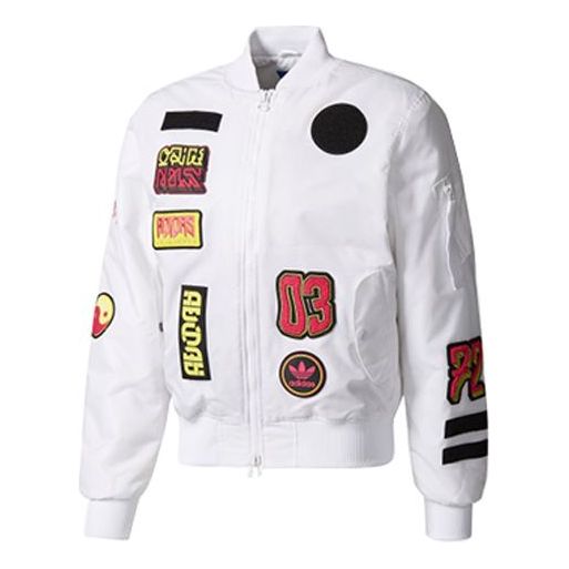 Originals Men's Logo Padded Bomber Jacket Pilot Jacket White