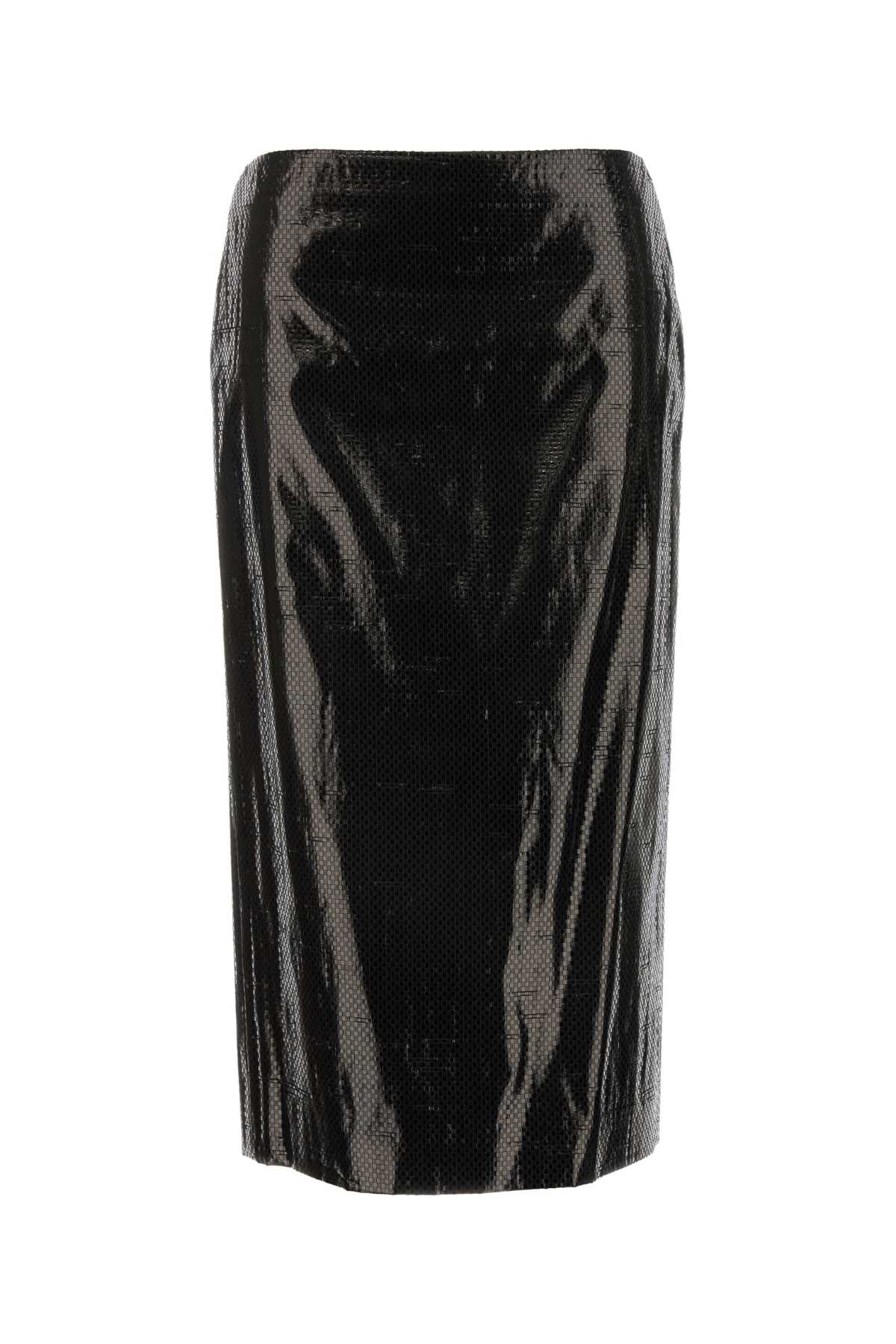 Silk Canvas Skirt — Black
