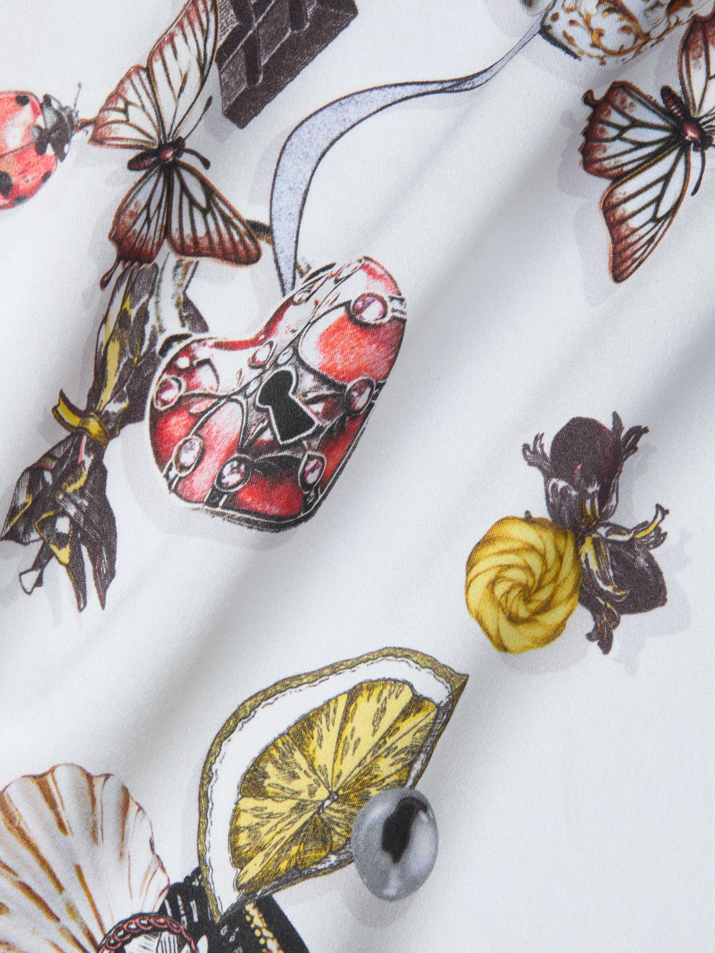 Sayla Silk Gown In Ecru Multi Lock Butterfly
