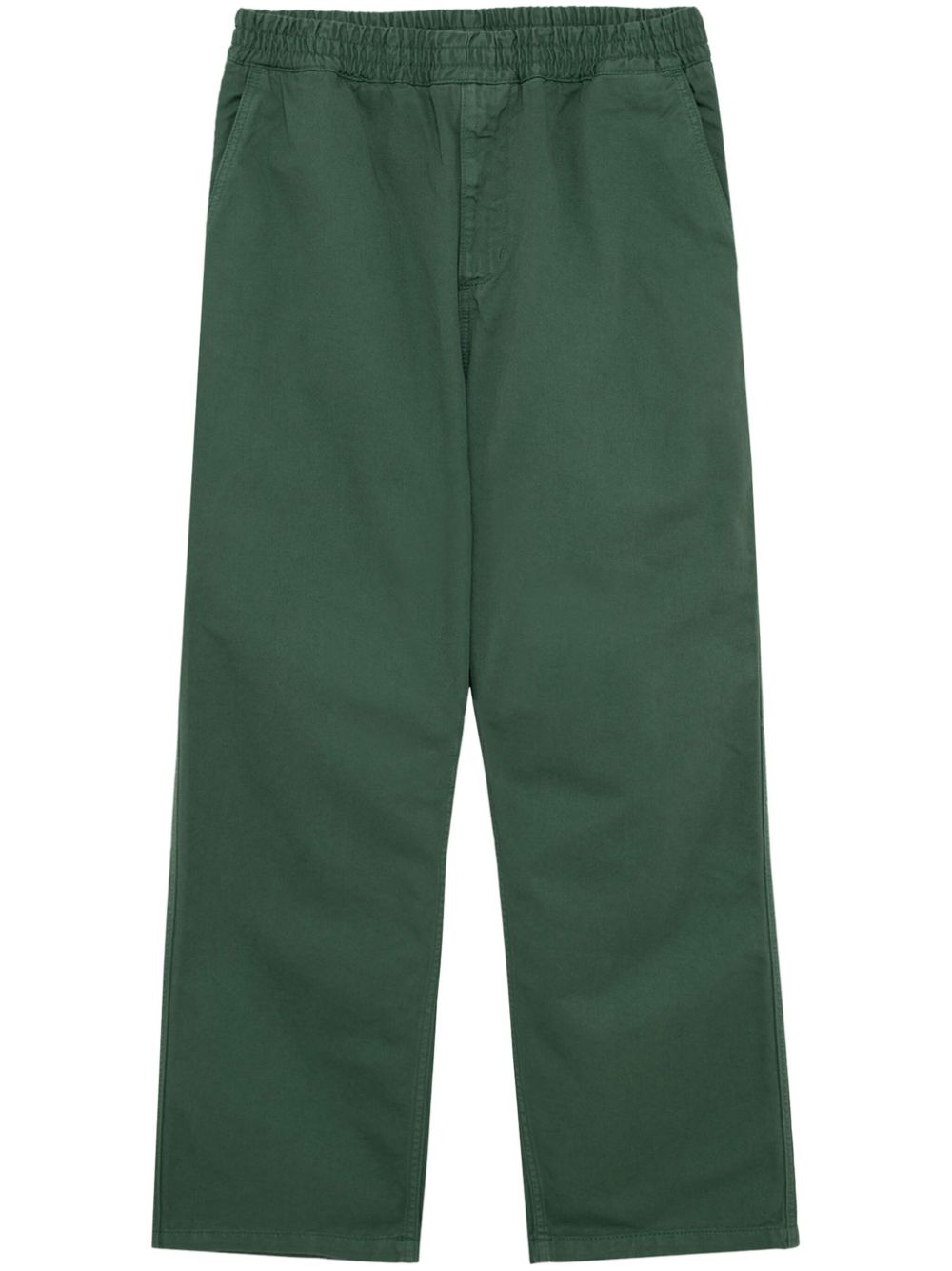 Elasticated-waist cotton trousers - Green