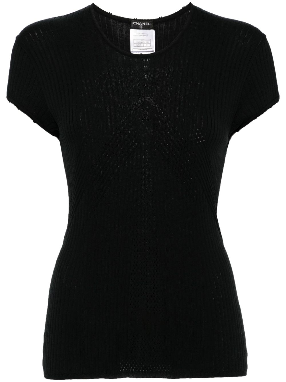 2004 CC pointelle-knit top - Black