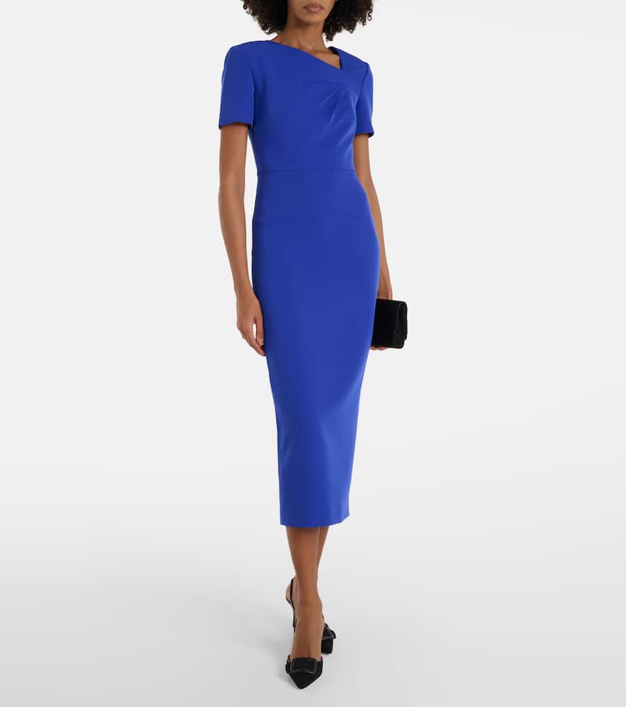 Draped crêpe midi dress