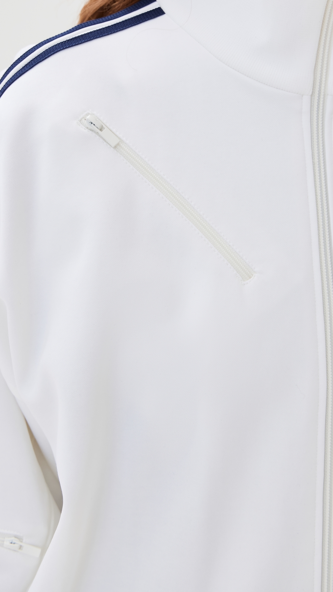 Active Knit Zipper Detailed Track Jacket White