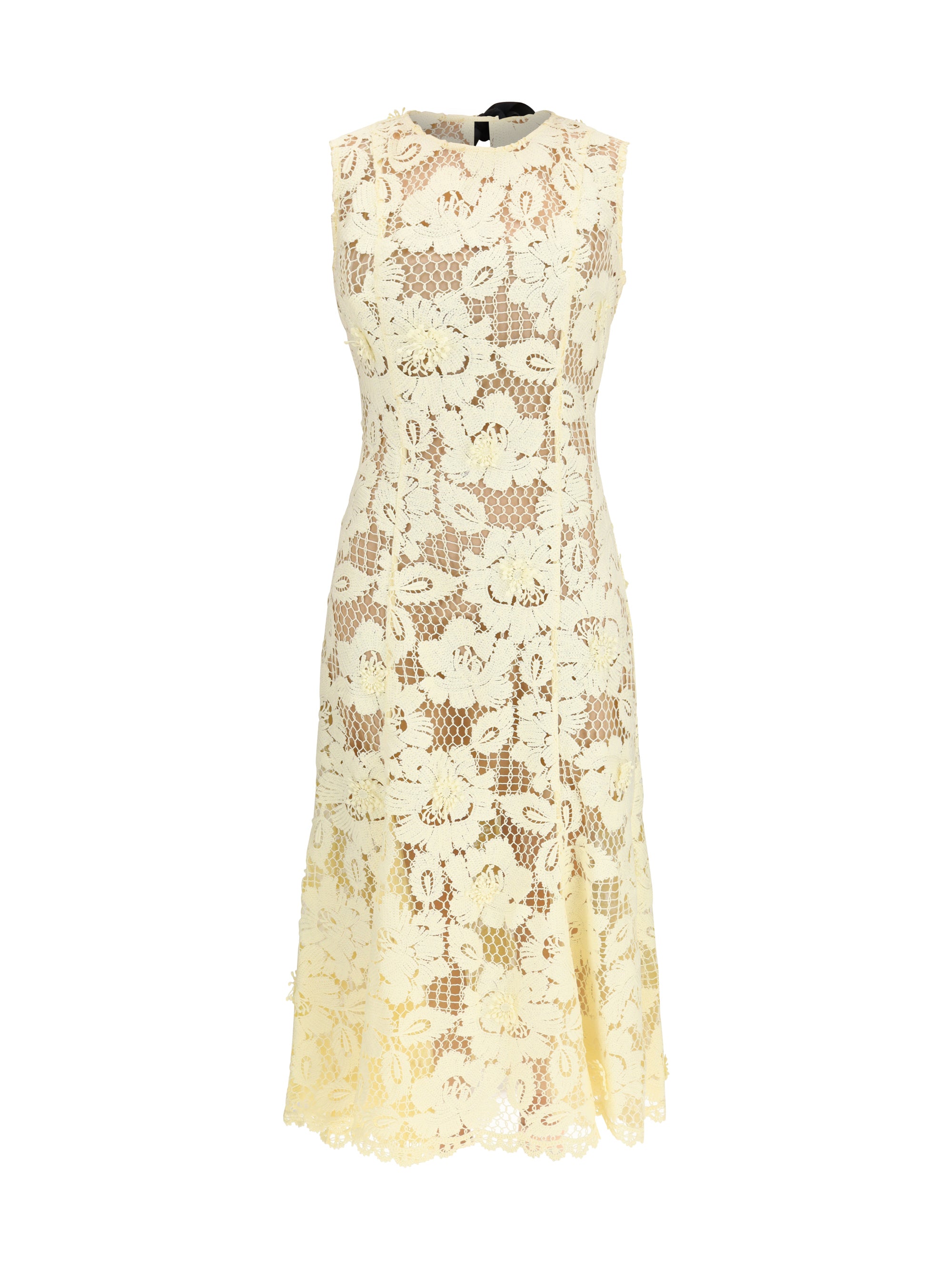 Crochet Lace Dress — Yellow