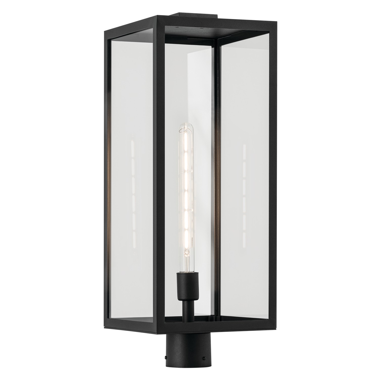 Textured Black One Light Outdoor Post Mount from the Branner Collection