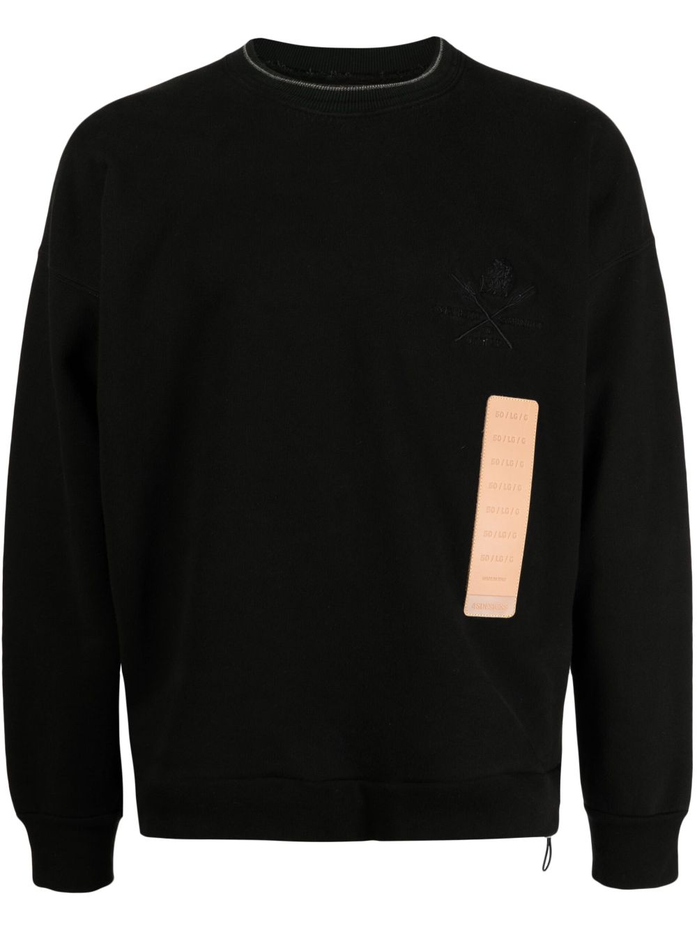 Logo-patch cotton sweatshirt - Black