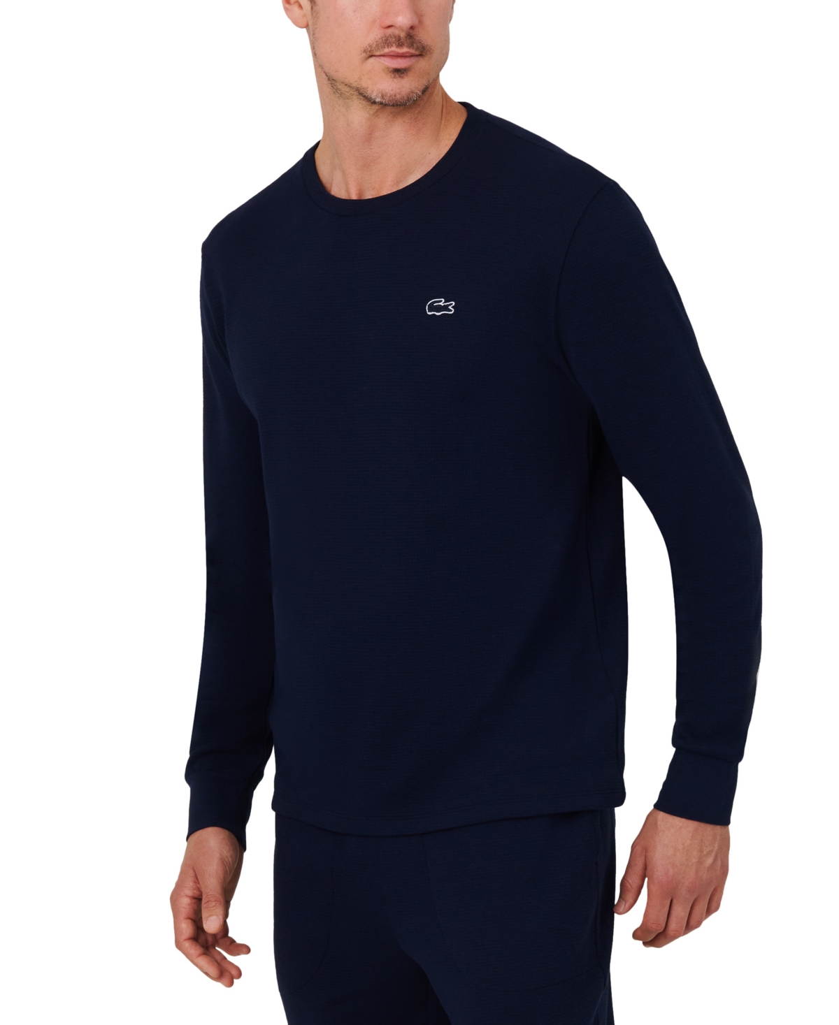 Men's Waffle-Knit Thermal Sleep Shirt - Navy