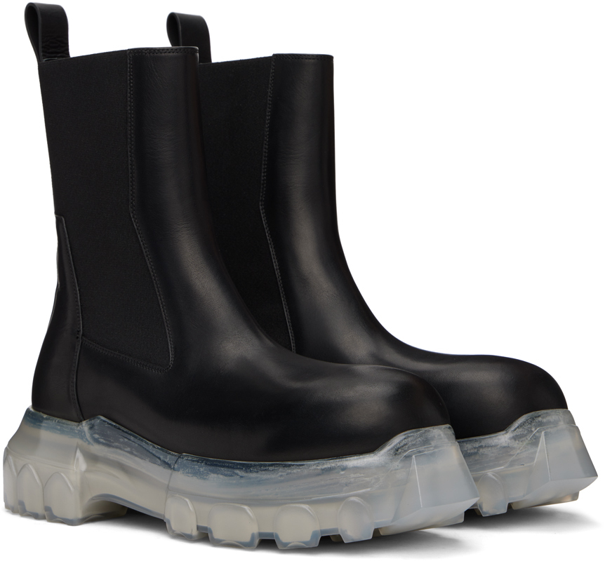 Rick Owens Black Porterville Beatle Bozo Tractor Boots