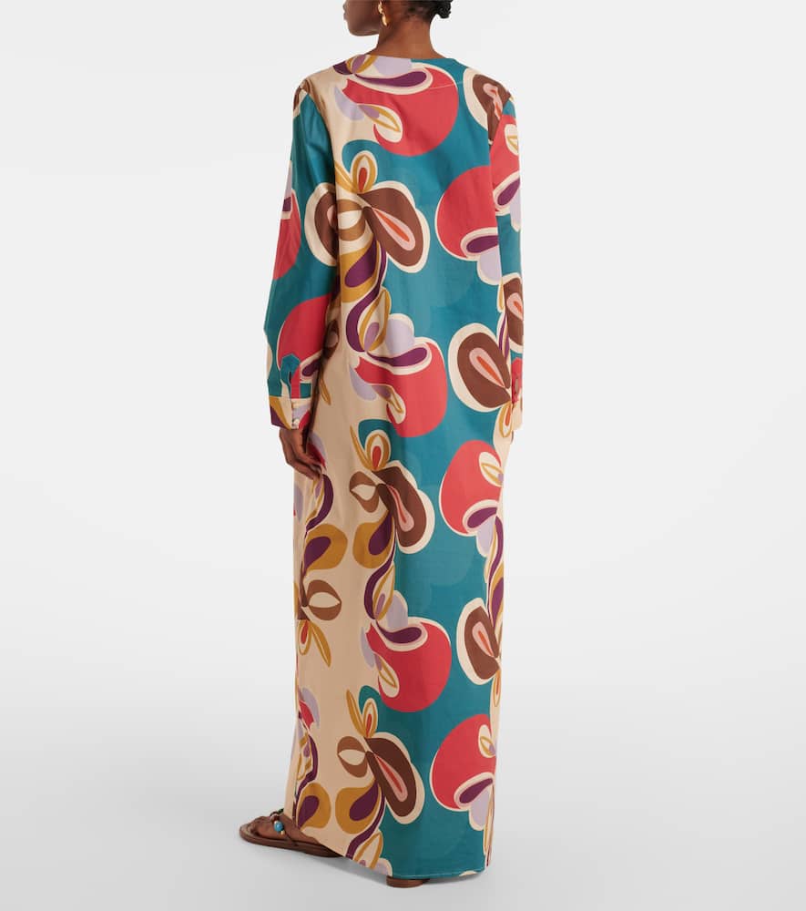 Printed cotton-blend kaftan