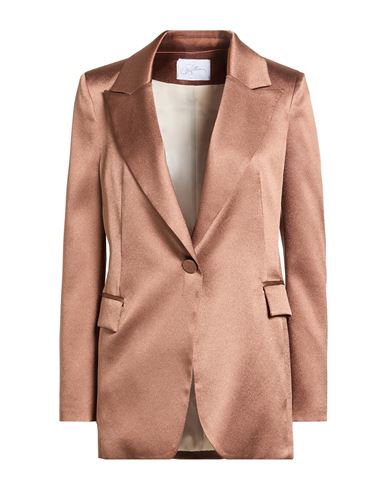 Woman Blazer Brown Size 4 Polyester, Elastane
