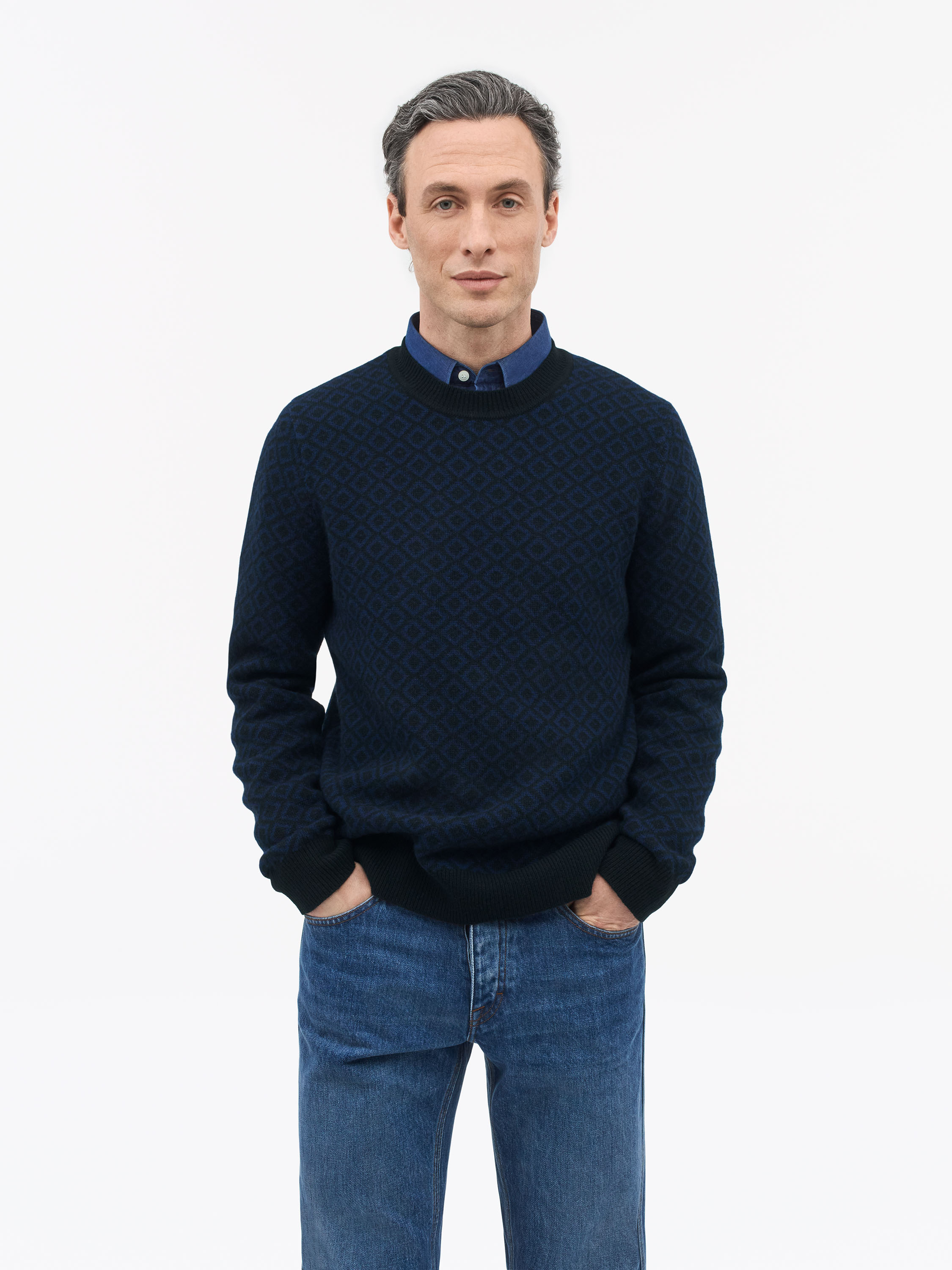 Tiger of Sweden Nyle RWS Jacquard-Pullover, Light Ink, L für Männer