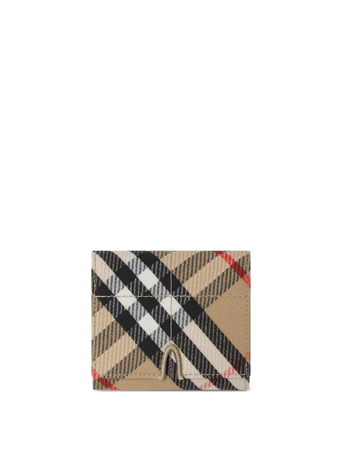 Vintage Check-print Snip wallet - Neutrals