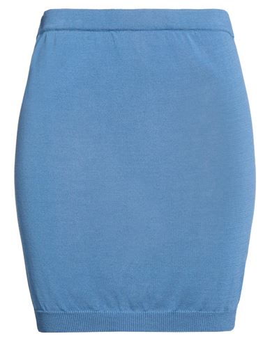 Woman Mini skirt Slate blue Size 1 Cotton