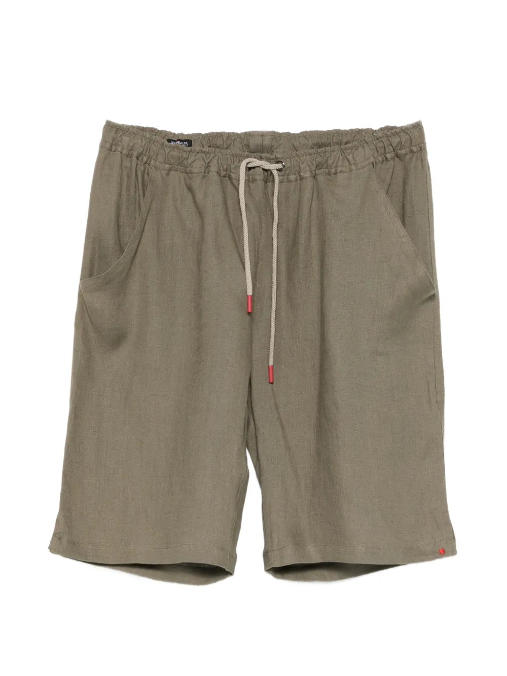 Linen Drawstring Shorts — Military Green