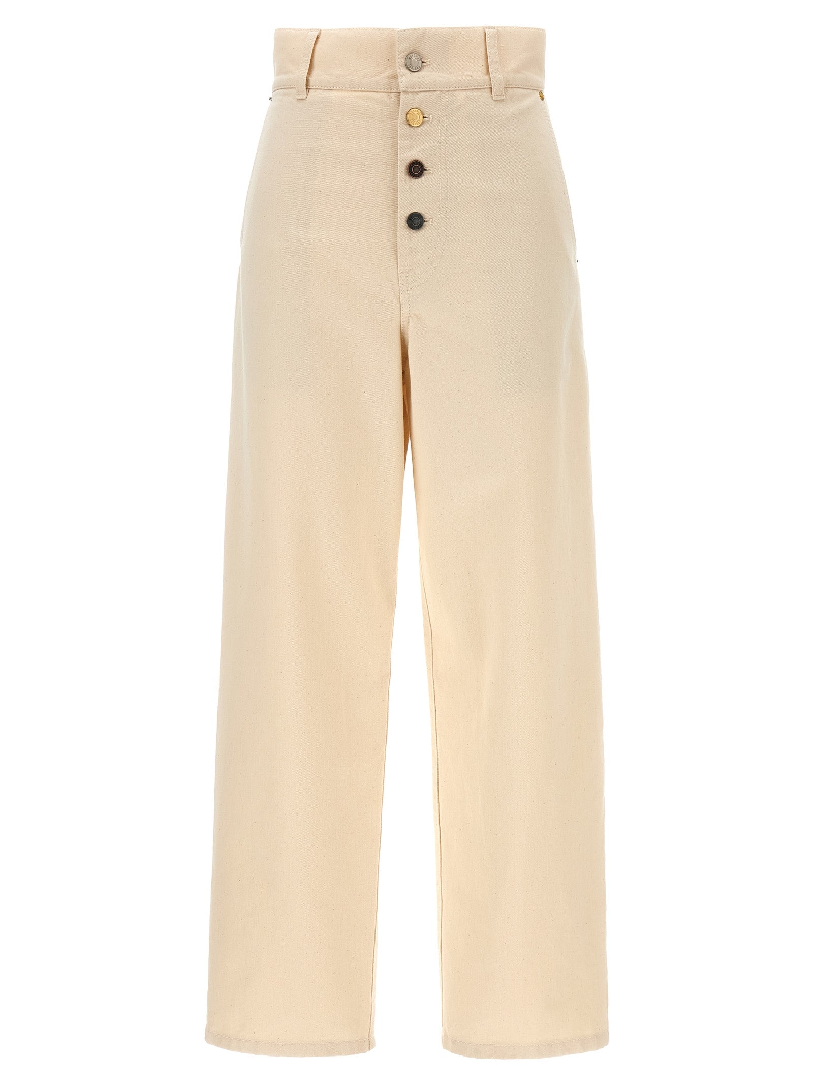 Cotton Gabardine Trousers — Beige