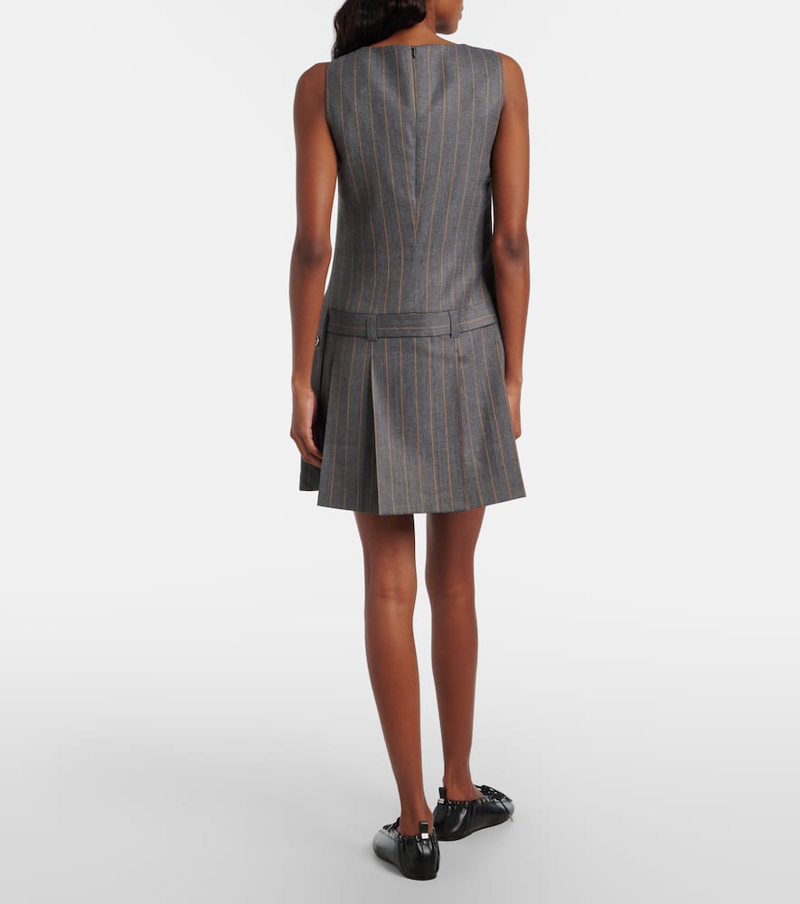 Belted pinstripe minidress
