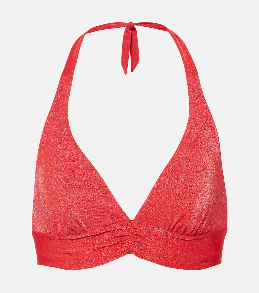 Halterneck Lurex bikini top