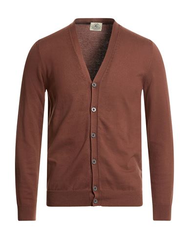 Man Cardigan Chocolate brown Size 38 Cotton