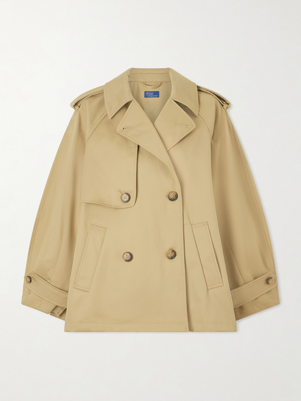 Double-breasted Cotton-gabardine Trench Coat - Neutrals