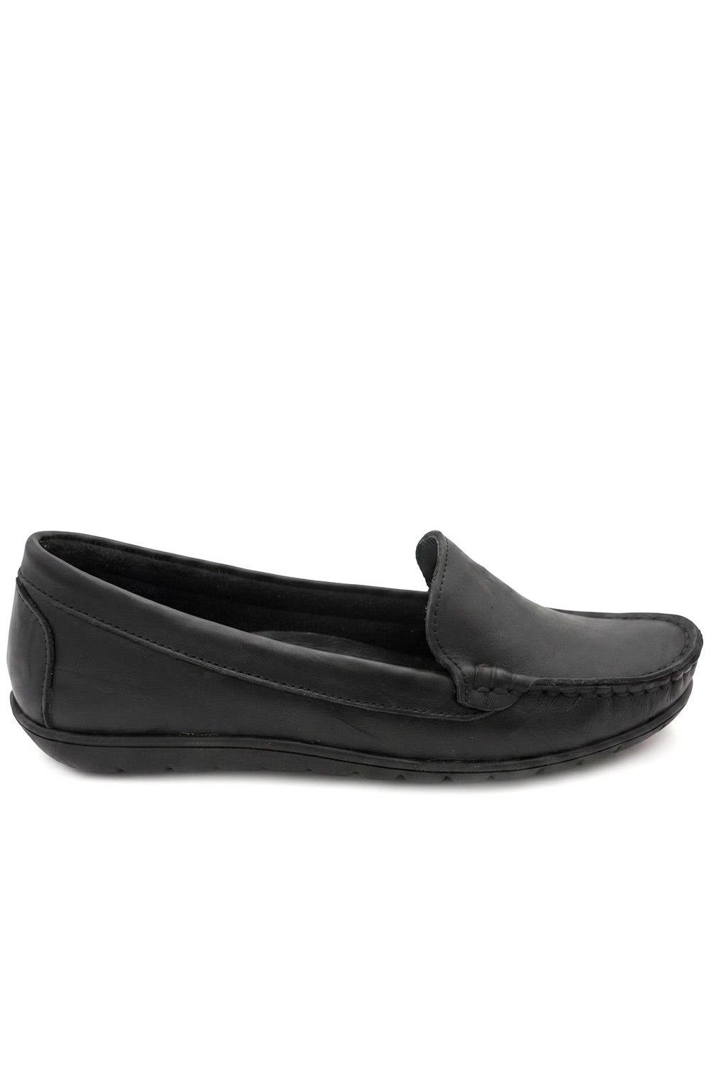 Pavers Women's Premium Leather Moccasins Flat in Black