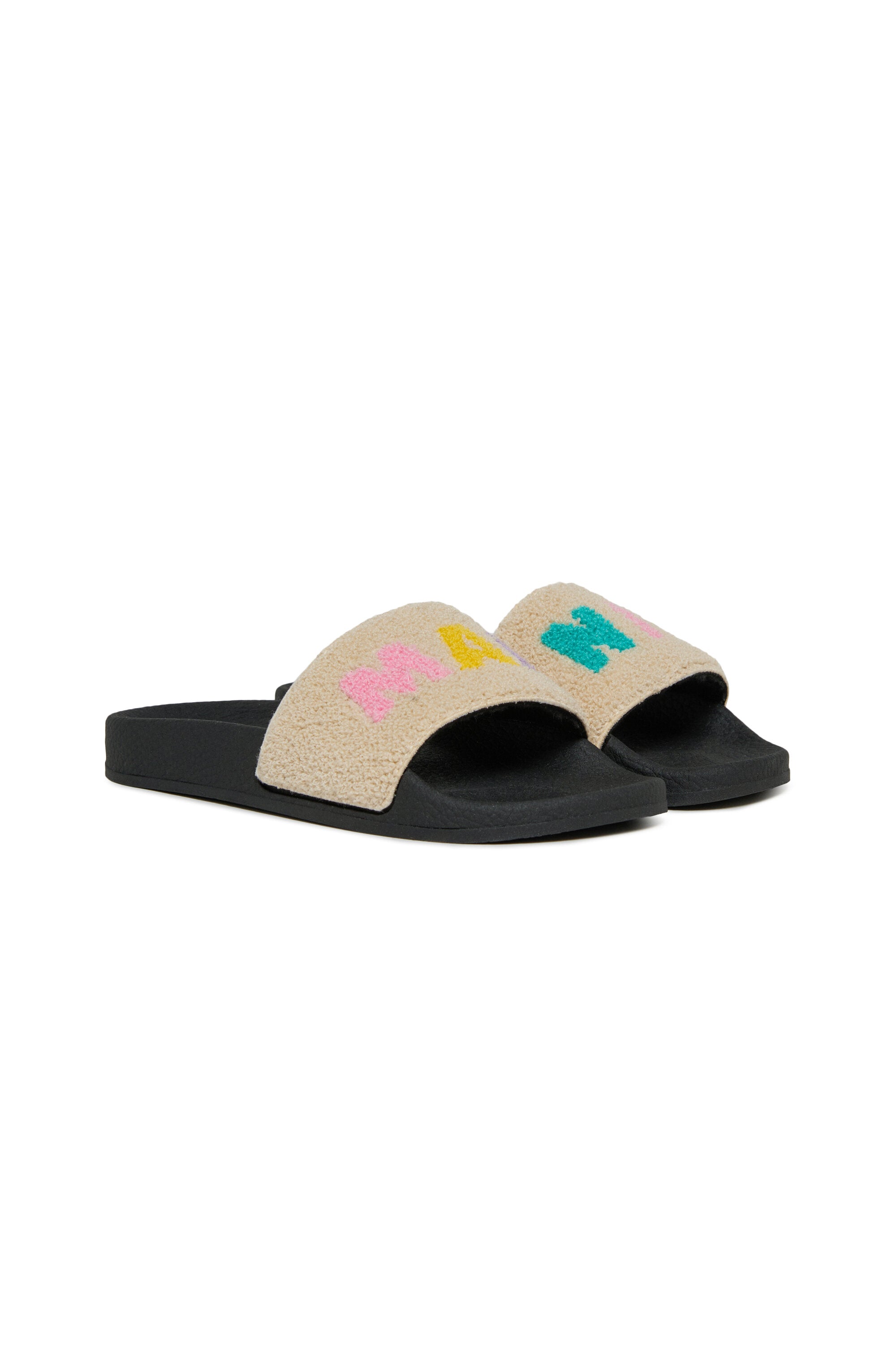 For Kids - Ciabatte slide con logo - Beige