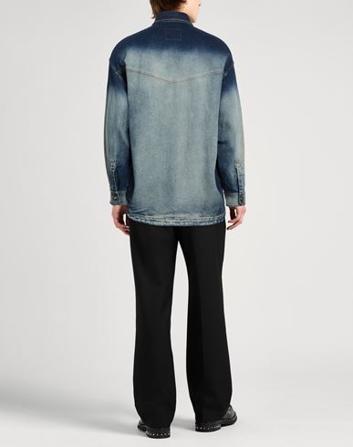 Man Denim outerwear Blue Size 40 Cotton, Elastane