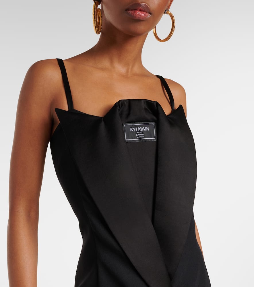 Wool grain de poudre gown