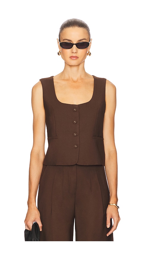 WeWoreWhat x REVOLVE Scoop Tailored Vest in Brown.  XL. Also in L, M