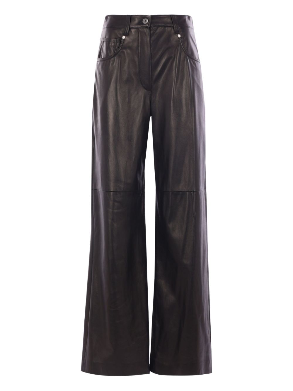 Brunello Cucinelli leather trousers - Black