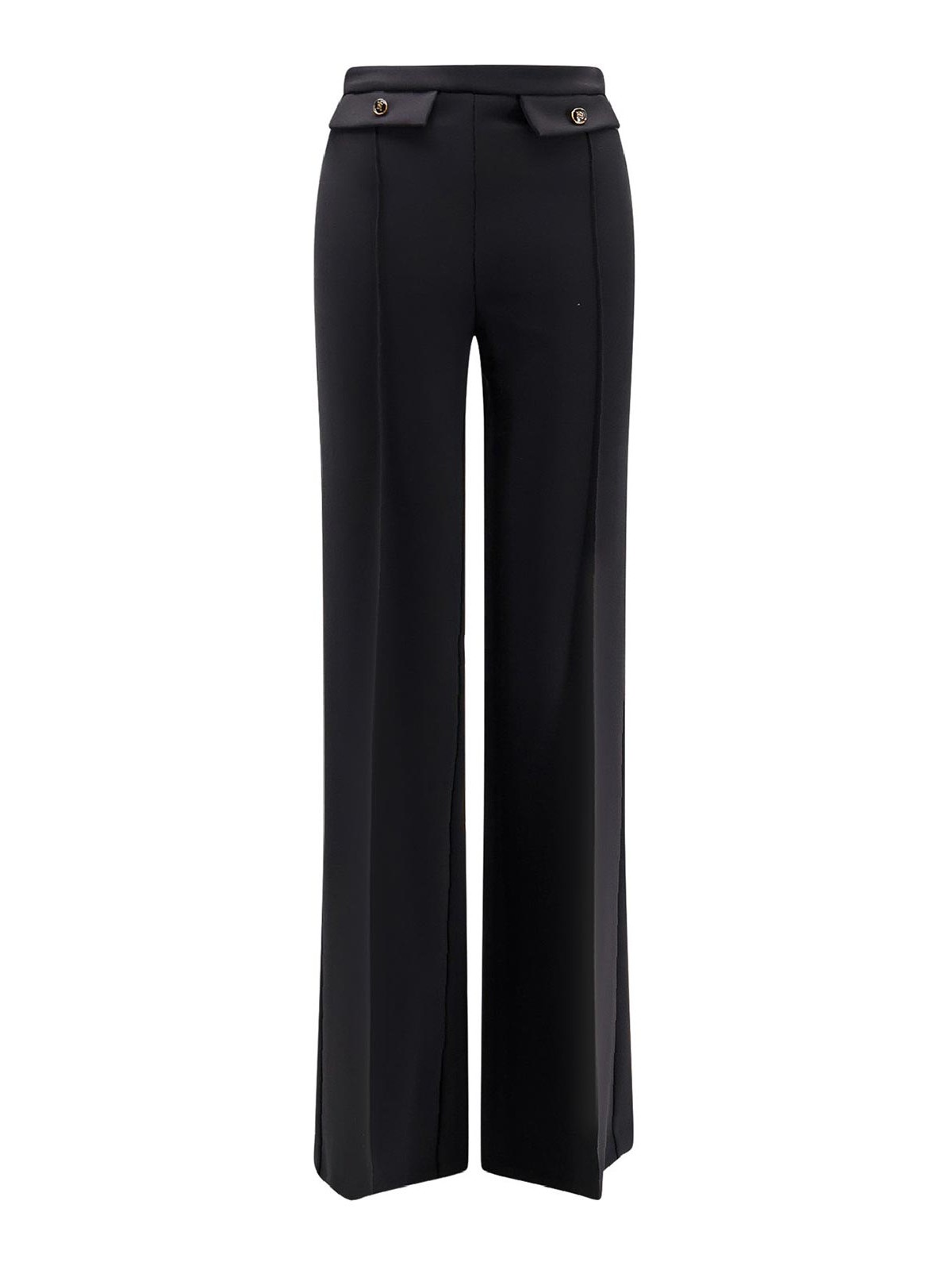 Pants with double logo button
