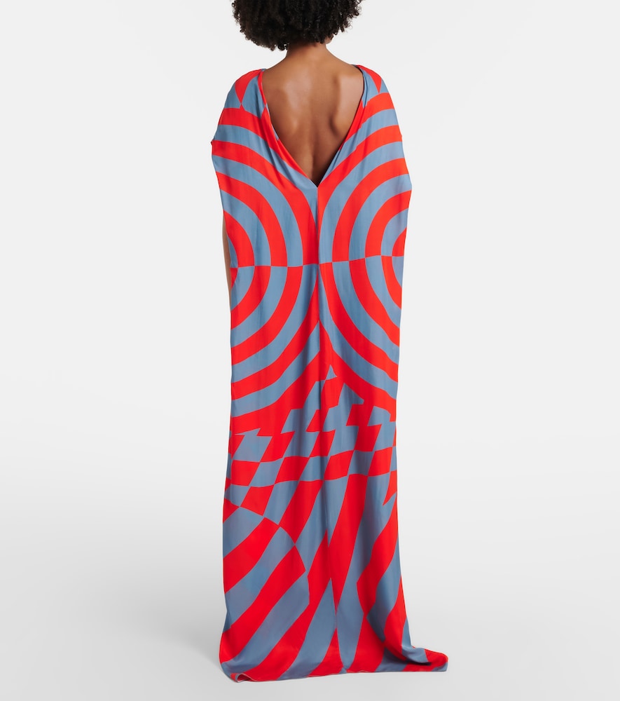 Printed satin maxi dress