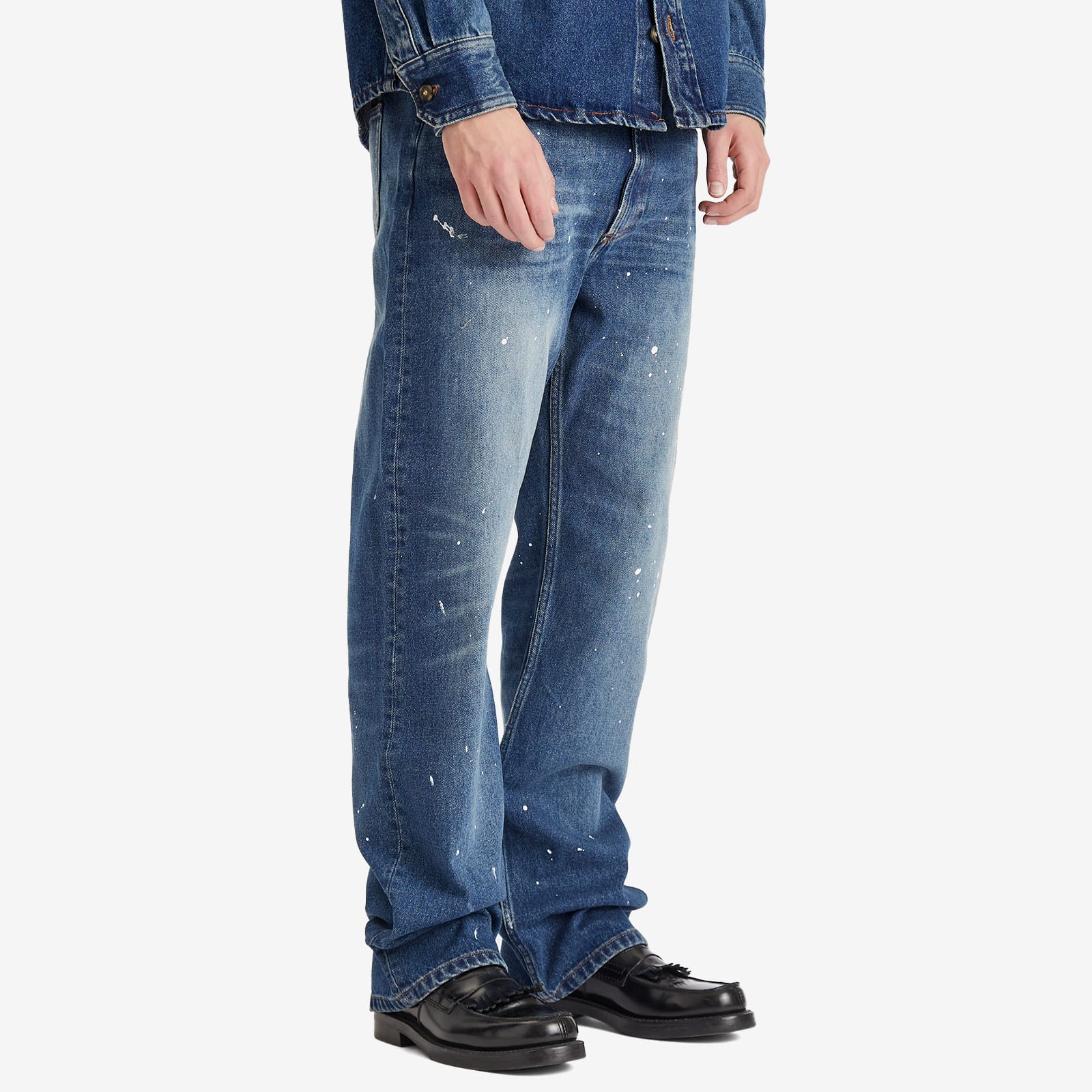 Men's Relaxed H Painter Denim Jeans in Washed Indigo