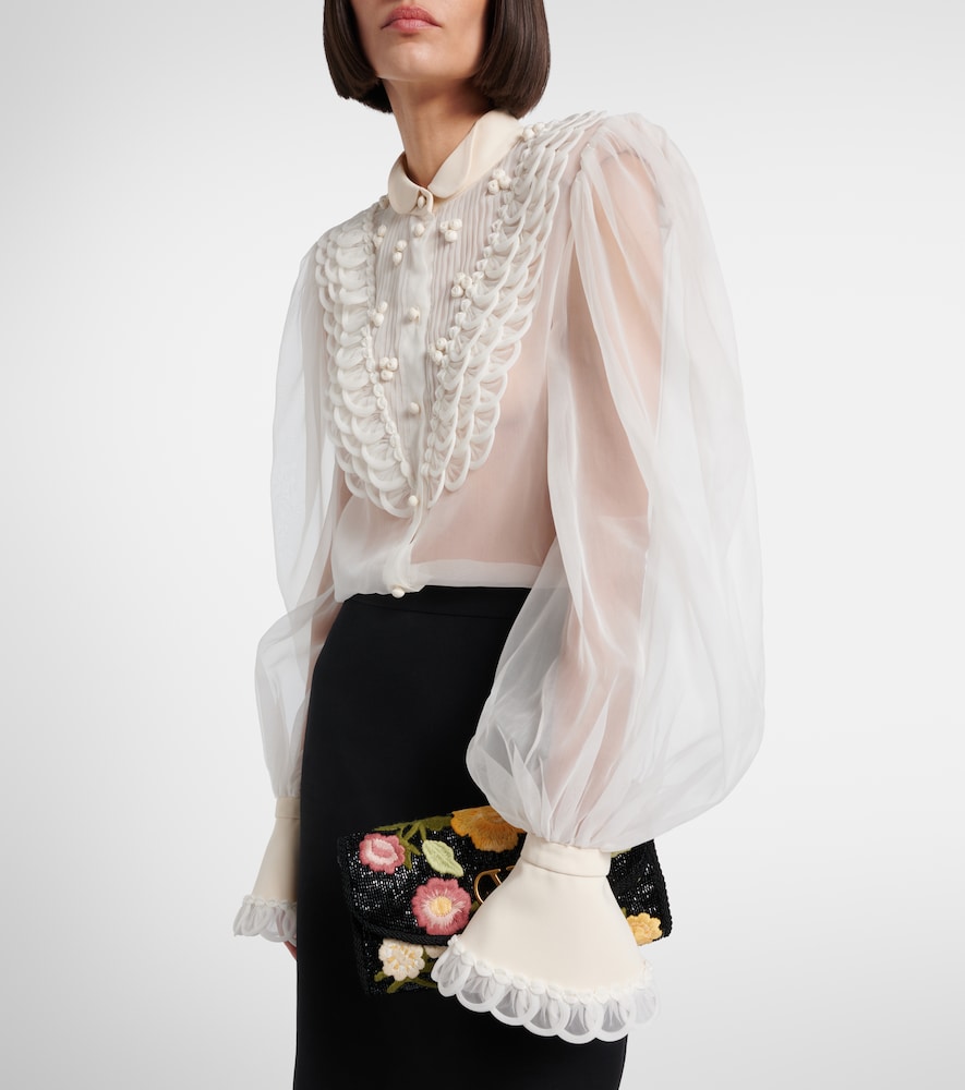 Sheer silk organza blouse