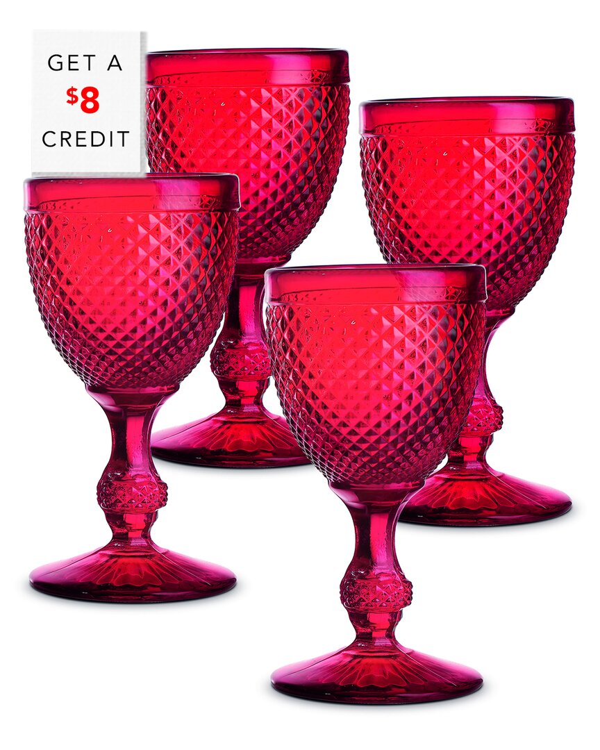 Bicos Red Water Goblets (Set with $8 Credit