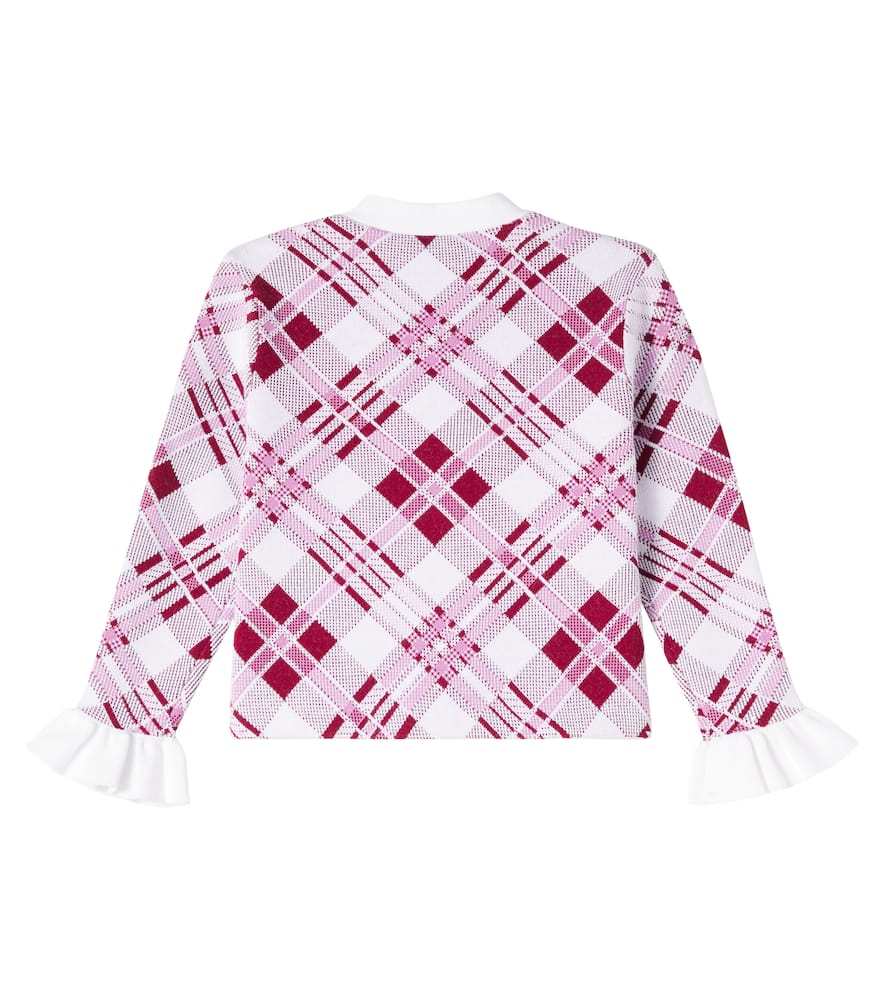 Ruffled checked cardigan